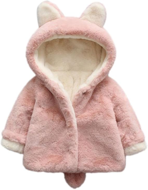 Amazon Co Jp Tonsee ベビー 可愛い コート 秋冬 子供服 厚手 ジャケット フード付き 暖かい アウターウェア 防寒 女の子 男の子 服 ファッション小物
