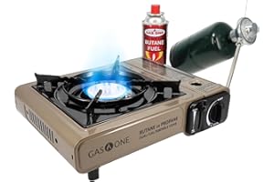Gas One GS-3400P Propane or Butane Stove Dual Fuel Stove Portable Camping Stove - Patented - with Carrying Case Great for Emergency Preparedness Kit