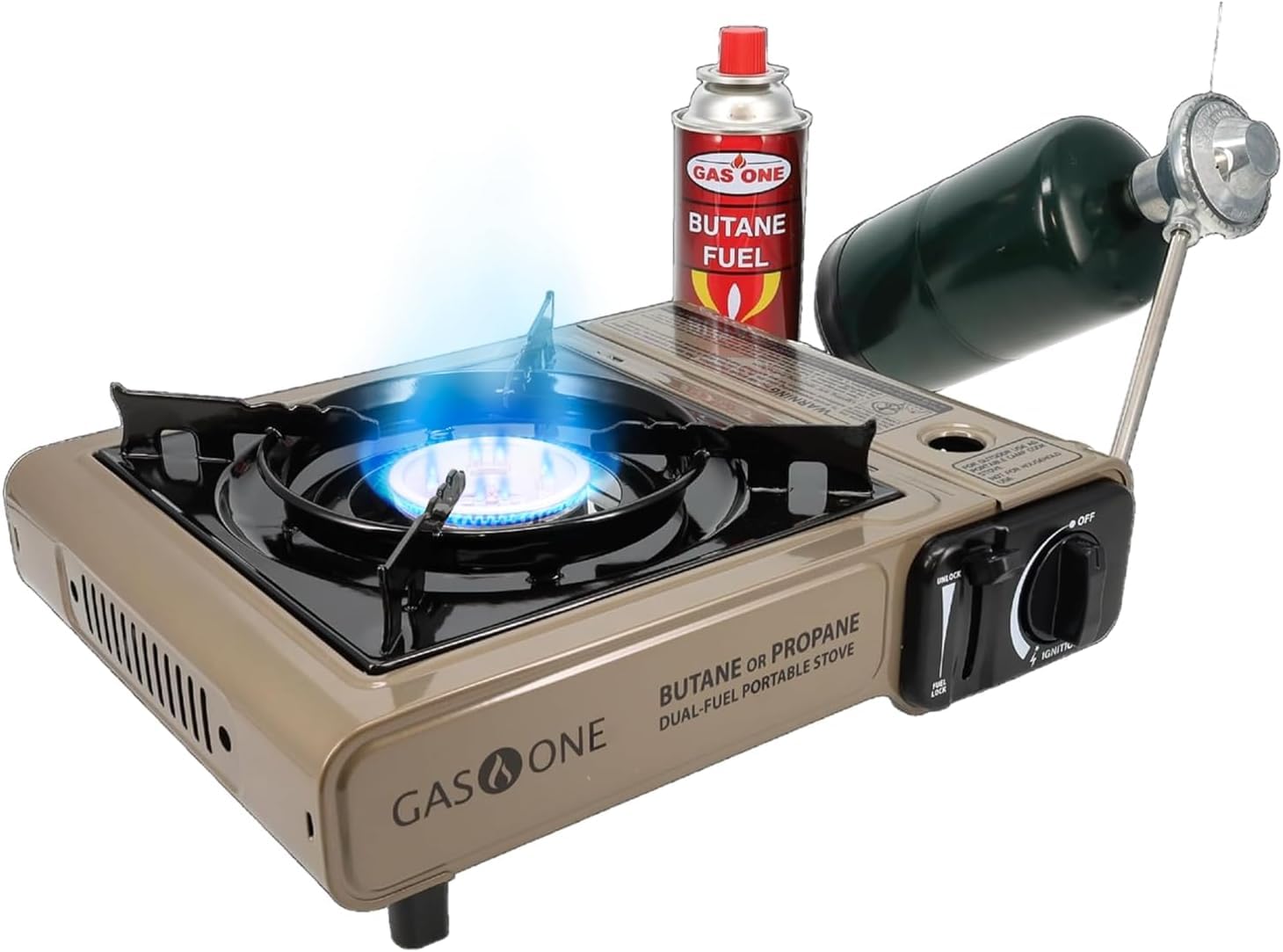 Photo 1 of Gas One GS-3400P Propane or Butane Stove Dual Fuel Stove Portable Camping Stove - Patented - with Carrying Case Great for Emergency Preparedness Kit