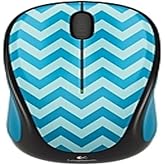 Logitech M317C 910-004508 Wireless Scroll Mouse - Teal Chevron