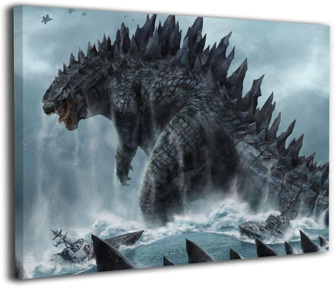 Little Monster Godzilla Inner Framed Printed On Canvas Wall Decorations Modern Artwork Art for Kids Bedroom