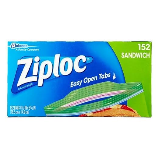 Ziploc Sandwich Bags, 152 Bags, Easy Open Tabs
