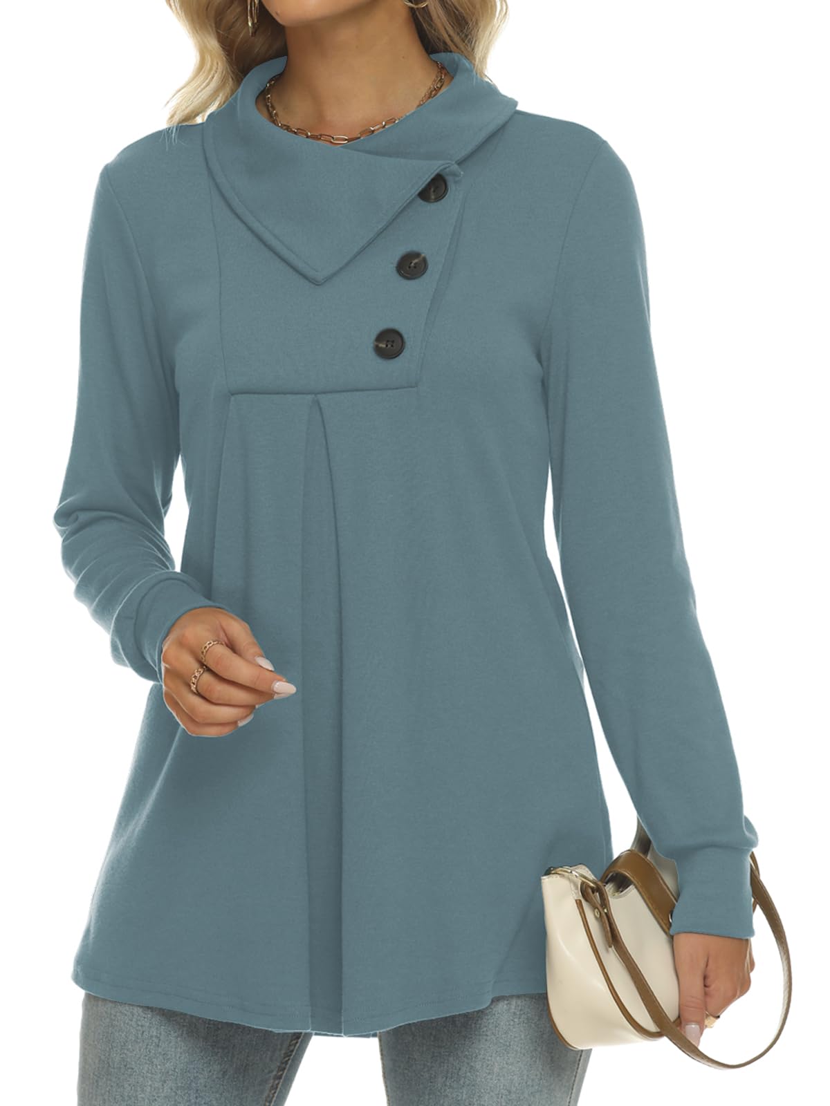 Long Button Lapel Sweater