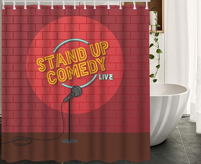 Cortina de ducha HGOD Designs, diseño abstracto de comedia con