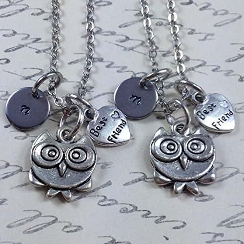 Best friend necklace, owl necklace, owl jewelry, friendship