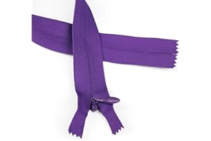 20" Invisible Size #5 Closed End Zippers, Royal Purple, Bias Bespoke Brand