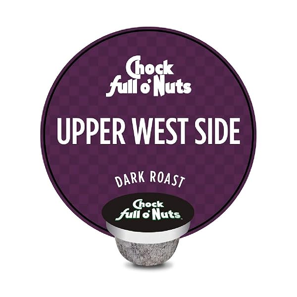 CHOCK FULL O’ NUTS UPPER WEST SIDE DARK ROAST, K-CUP COMPATIBLE PODS – ARABICA COFFEE IN ECO-FRIENDLY KEURIG-COMPATIBLE SINGLE SERVE CUPS, 12 COUNT (PACK OF 1)