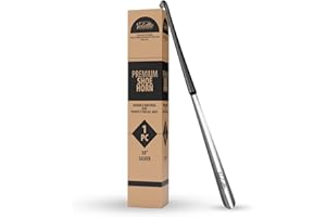 Velette Metal Shoe Horn Long Handle for Seniors - 30" Extra Long Shoe Horn for Women, Men and Kids - Shoehorn, Boot Horns, Shoehorn Long-Handle, Elderly Must Haves - Shoes Spoon, Stick, Helper