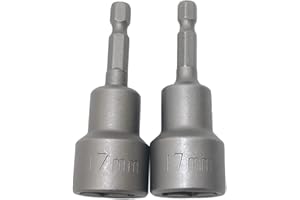 YONGXUAN 17mm Hex Shank Magnetic Nut Driver Power Screw Drill Bits Socket Wrench Tools 2Pcs