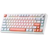 MIKIBY N75 V2 Mechanical Keyboard,2.4GHz/BT/Wired Wireless Gaming Keyboard | 75% Layout with Knob,Tri-Mode Bluetooth Keyboard, Creamy Keyboard with Linear Switches, RGB Backlit for Win &amp; Mac (Orange)
