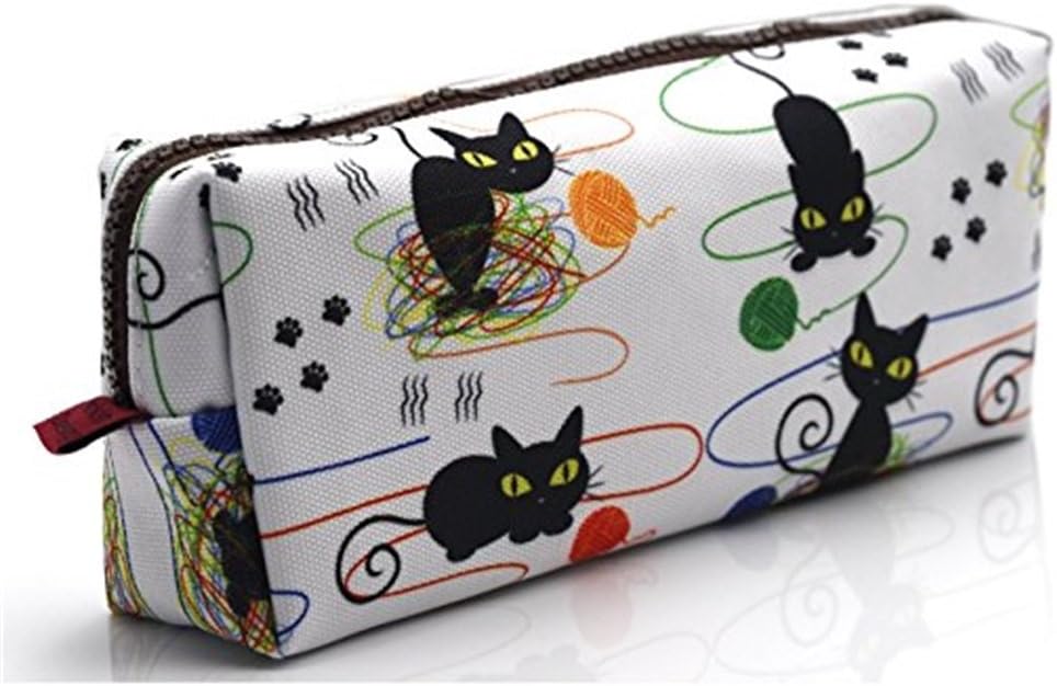 LParkin Cute Cat Pencil Case Cats and Yarn Knitting Notion Pouch Kitten Makeup Bag Gift for Cat Lovers Pencil Pouch Small Cosmetics Bag Kawaii Box Gadget Bag Stationary - Image 4
