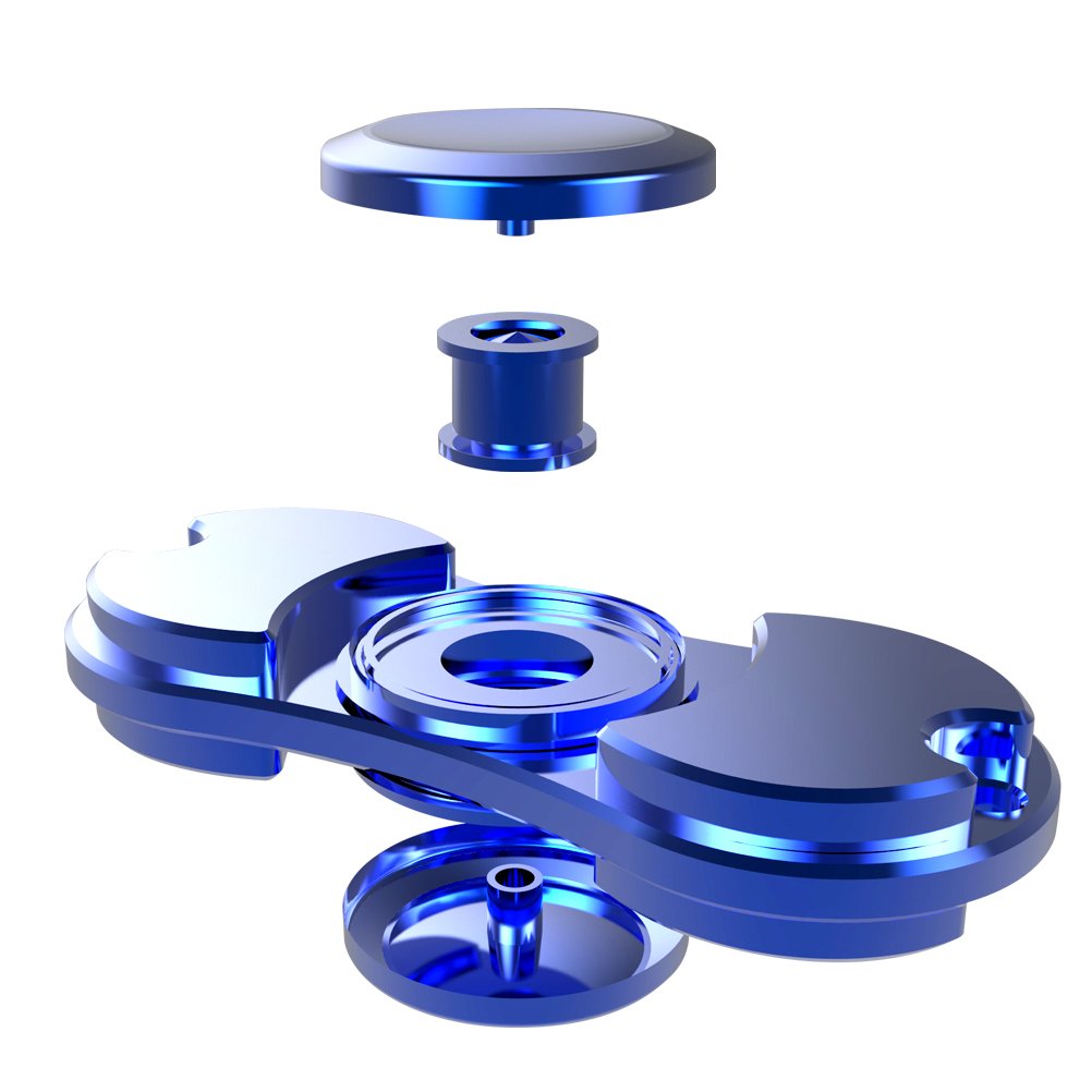Fidget Metal Hand Spinner,AOPETIO EDC Toy Finger Metal Fidget Spinner for Relieving Stress Anxiety ADD ADHD Focus Your Mind (Blue, 01 EDC)