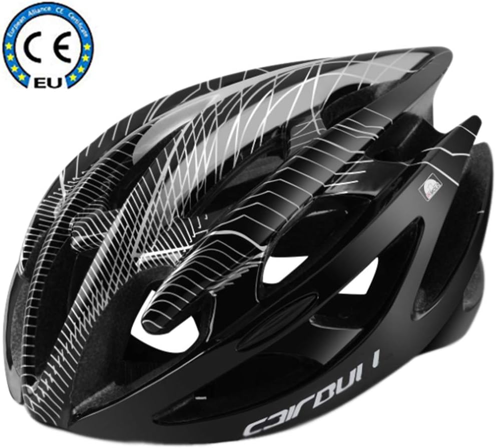 YWZQ Cycling Helmet, Safety Hat Mountain Bike Road Bicycle Helmets CAIRBULL PC+EPS Bike Helmet,Black,L