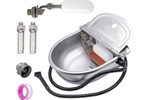 MINYULUA Automatic Heated Dog Water Bowl Stainless Steel Pet Thermal-Bowl Livestock Waterer Constant Temperature Dispenser for Dogs Cow Horse Pig Sheep Chicken Outdoor Drinking