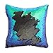 Play Tailor Sequin Pillow Cover Cushion Covers 16x16in Flip Sequins Decorative Throw Pillow Case, Black and Fantasic Green