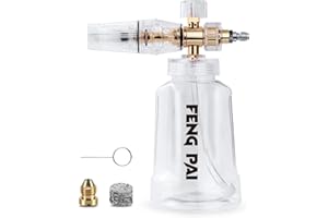 FENG PAI Foam Cannon - Pressure Washer Gun with 1/4 Inch Quick Connect and Adjustable Nozzle Car Wash Sprayer with 1 L Bottle, Professional Car Foam Cannon Fits Most Power Washing Accessories (4000 PSI)