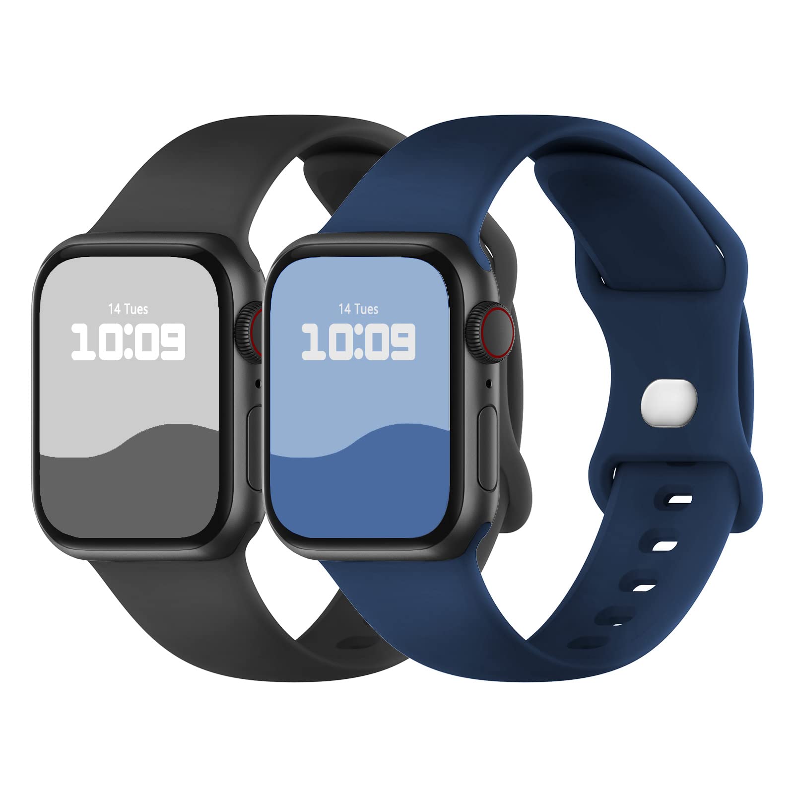 Adepoy 2 Pack Strap Compatible with Apple Watch Straps 49mm 46mm 45mm 44mm 42mm 41mm 40mm 38mm, Soft Silicone Sport Band with Classic Clasp for iWatch SE3 Ultra3/2/1 Series 11 10 9 8 7 6 5 4 3 2 1