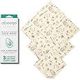 Abeego, The Original Beeswax Food Storage Wrap - Set of Three, 7" 10" and 13" Natural Square Sheets