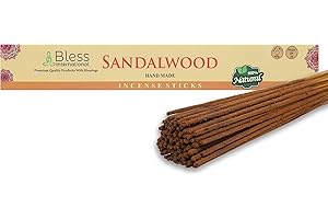 Bless-Sandalwood-Incense-Sticks 100%-Natural-Handmade-Hand-Dipped-Incense-Sticks Organic-Chemicals-Free for-Purification-Rela
