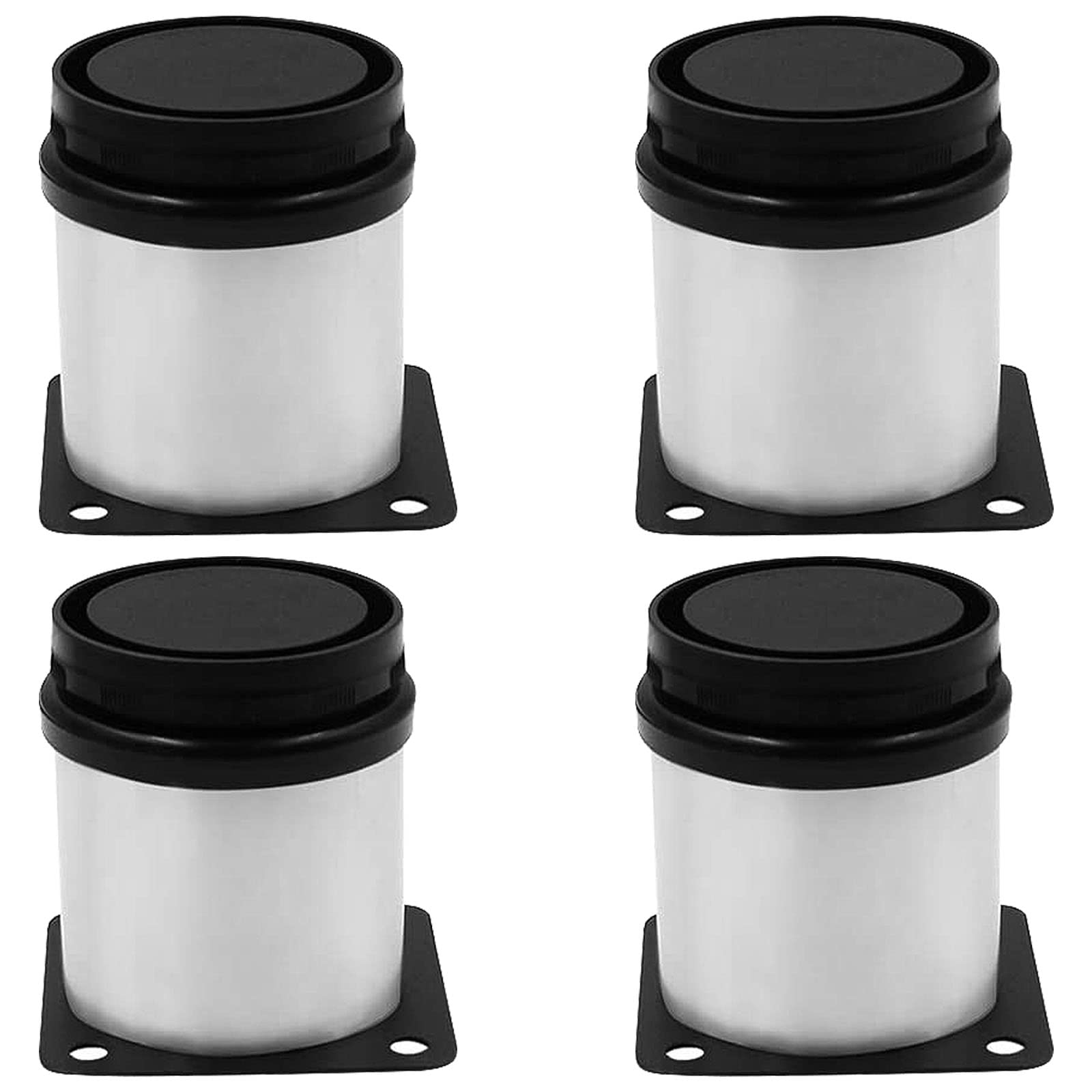 Cjueiom 4Pcs Adjustable Furniture Legs, 60mm / 2.4 Inch Stainless Steel Kitchen Cabinet Legs for Bed, Sofa, Cabinet, Wardrobe, Coffee Table, Black & Silver Feet