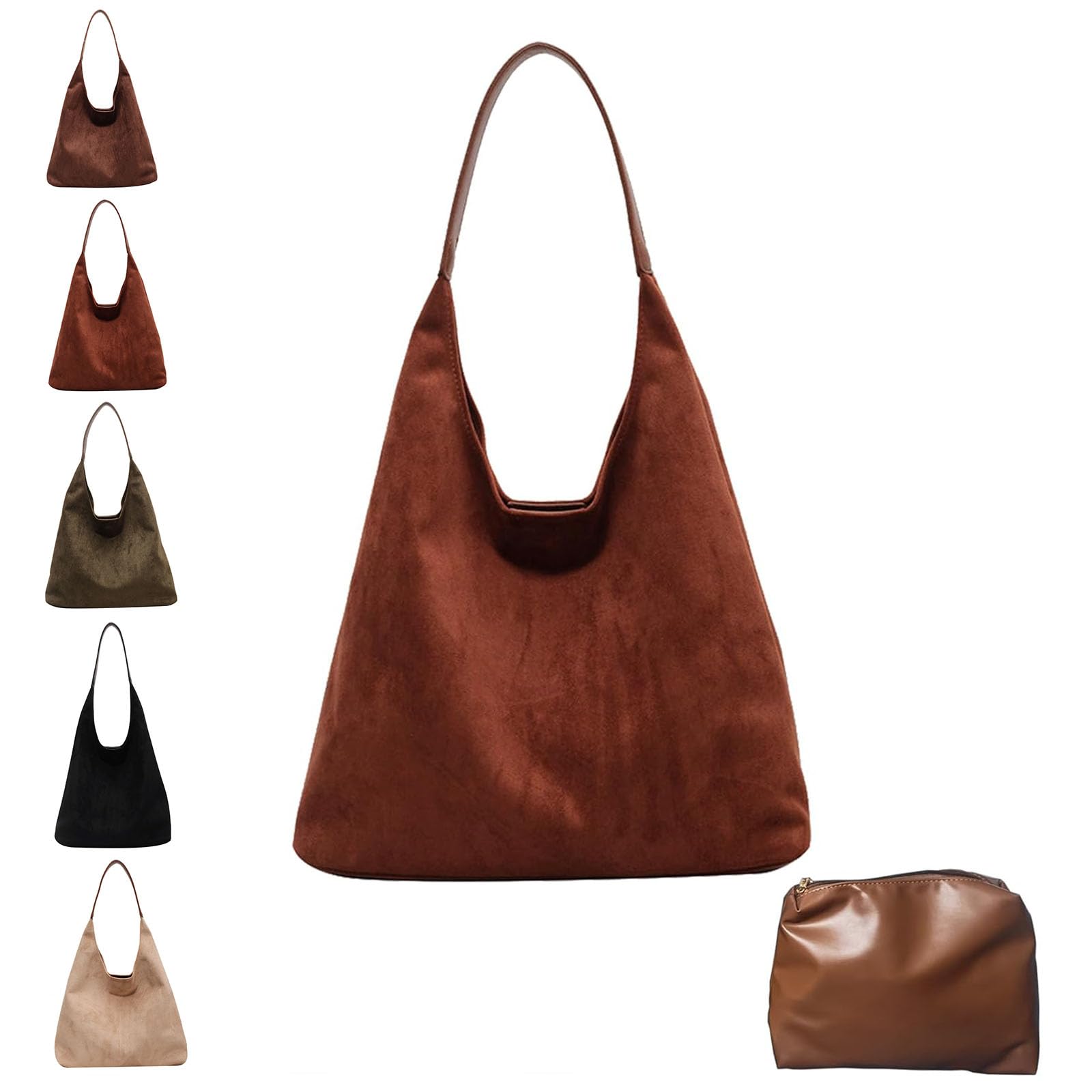 ブラウン スエード ショルダーバッグ