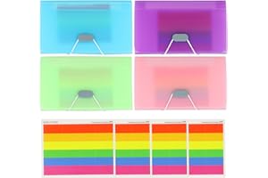 4 Pcs A6 Mini Expanding Folders, 13 Compartments Accordion Document Organizer with Color Labels - Waterproof PP Plastic File 