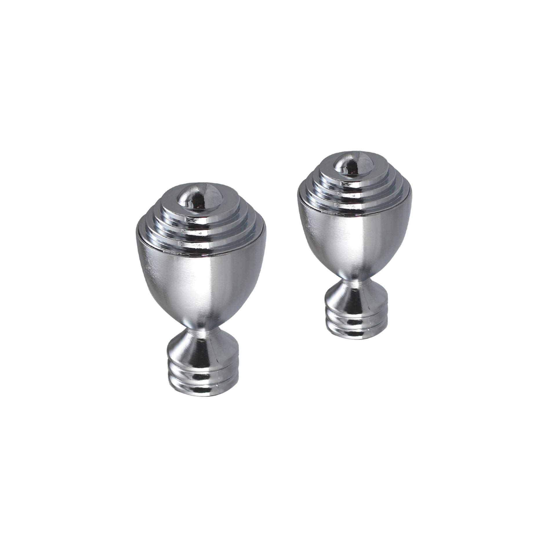 Your Home Online Metal Curtain Pole Rod Pack of 2 Finials/Ends for 19mm 28mm Diameter Poles Chrome (Set Of 2 Vienna Finials, 28mm)