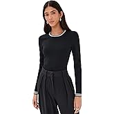 LE BOP Women's Ringer Long Sleeve Bodysuit