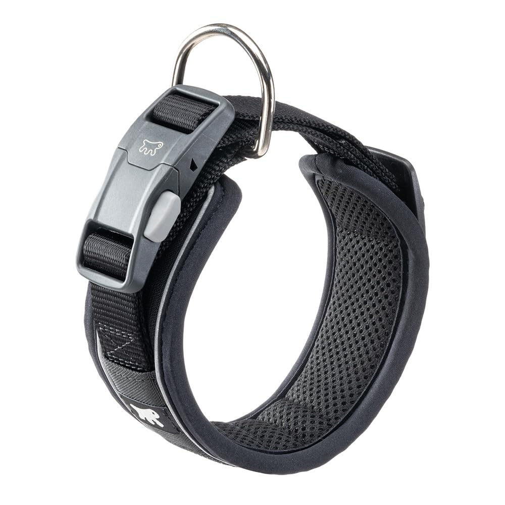 Ferplast Dog Collar GENIUS C25/45, Reflective, Breathable, Adjustable, Quick Release Magnetic Closure, Collar for Medium Size Dogs, Soft Padding, Black — image 1