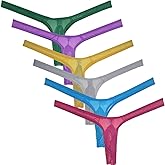 JAXFSTK Men's Minimal Coverage Bulge Thong Underwear See-through Mesh Mini Bikini Tangas