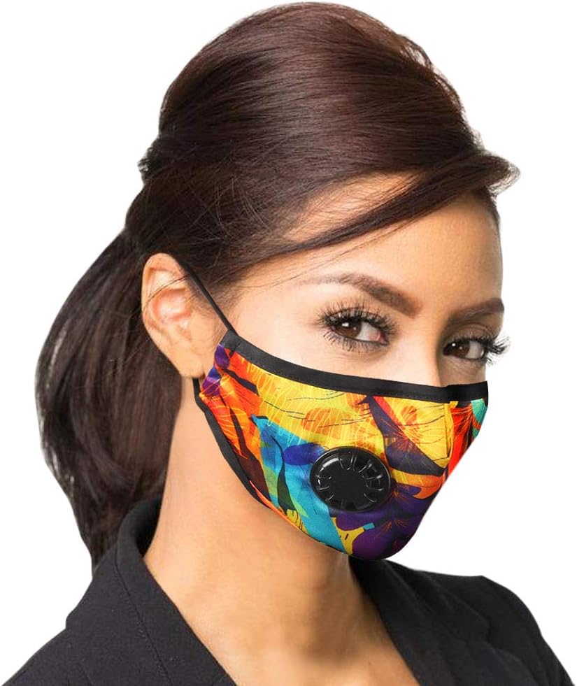 Face Dust Mask Caribbean Jamaica Flag Rasta Reggae Anti Pollution Breathable Respirator Universal Mask 10 N99 Filters Carbon Activated Filtration Cycling Running Women Men Kids (leaf-2)