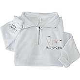 Chillever Personalized Embroidered Nurse Sweatshirt, Embroidery Nurse Quarter Zip Sweatshirt, Nurses Week Gifts