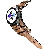 20mm Leather Watch Band,Replacement Watch Band for Samsung Galaxy Watch 5 Pro Band 45mm/Galaxy Watch 5 Band/Galaxy Watch 4 Band 40mm 44mm/ Classic Bands 42mm 46mm/ All 20mm Lug Watch