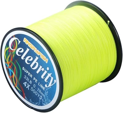 ANGRYFISH 4 Strands Braided Fishing Line 28LB 150YD Yellow Ultra Strong