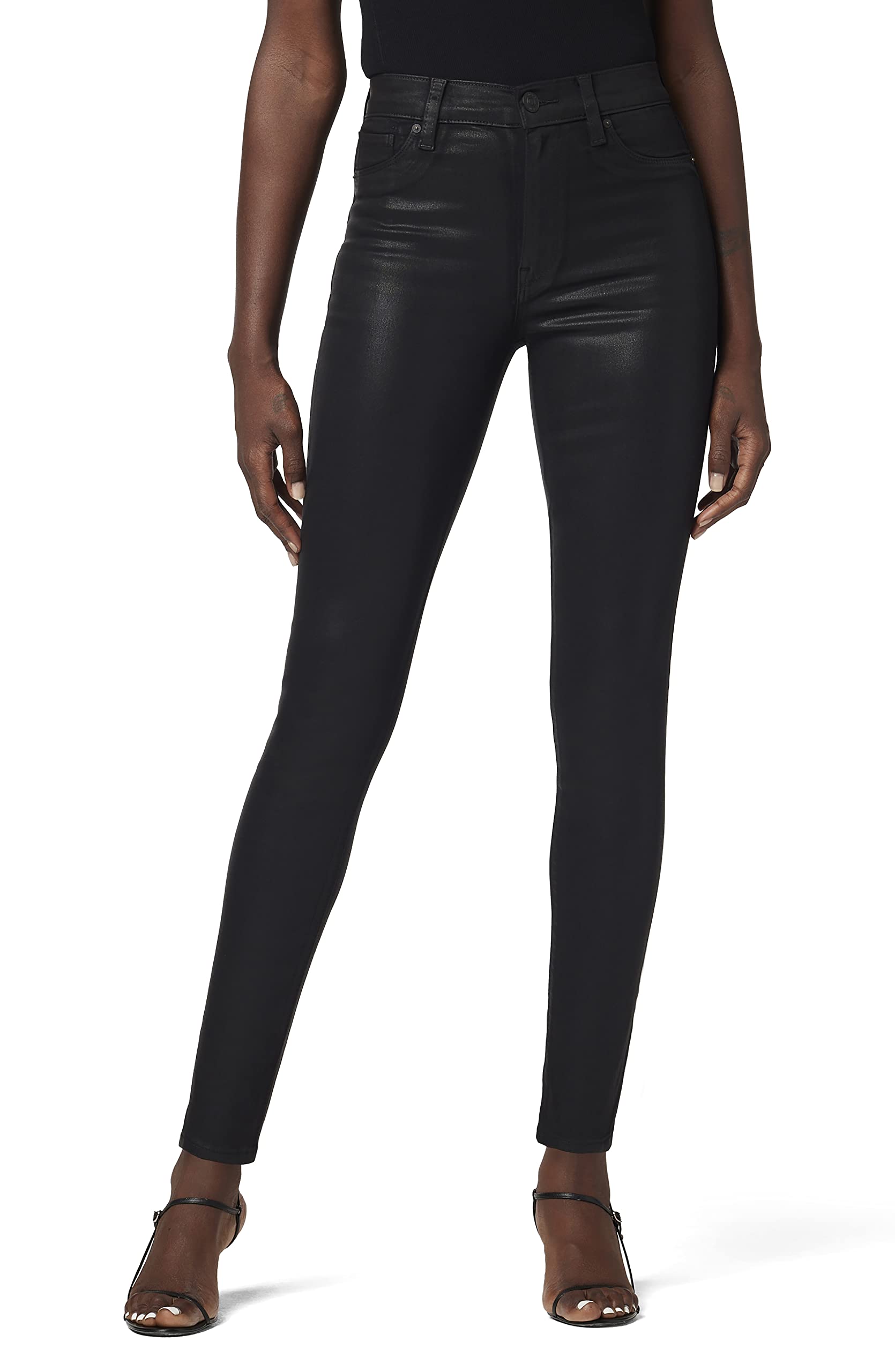 HUDSON Jeans Women’s The Barbara, Noir Coated, 26