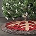 Ivenf Christmas Tree Skirt, 48 inches Large Burlap Plaid Snowflake with Thick Faux Fur Edge Skirt, Rustic Xmas Tree Holiday Decorations