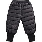 Happy Cherry Kids Down Pants Baby Boys Girls Windproof Warm Snow Pants Winter Thicker Elastic Waist Trousers