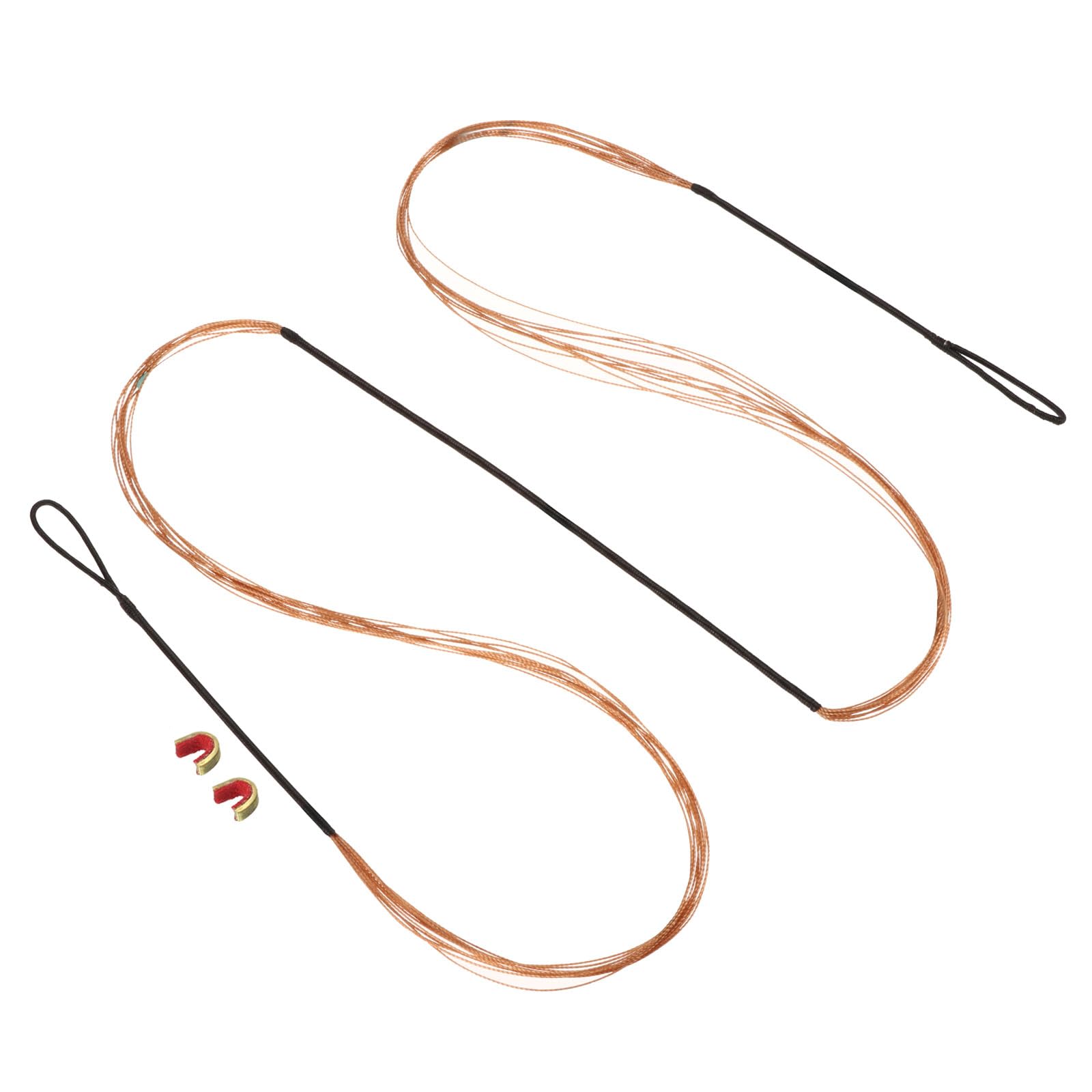 PATIKIL Bow String Replacement,12 Strands Recurve Bowstring with Nock Point for AMO 57" Traditional Recurve Bow, Black Orange