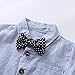 Baby Boys Short Sleeve Gentleman Outfits Suits, Infant Blue Shirt+Bib Pants+Tie Overalls Clothing Set