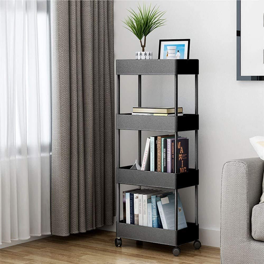 Buy Storage Trolley on Wheels 4Tier Shelving Unit Trolley Cart Office