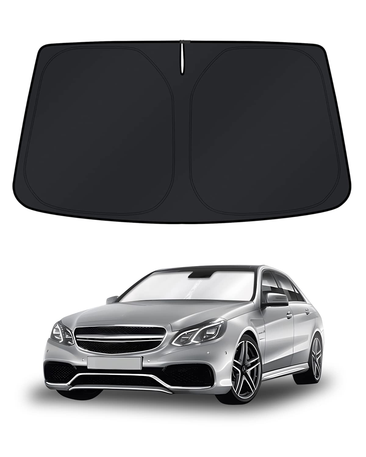 Photo 1 of KUST Windshield Sun Shade for Mercedes-Benz C-Class 2008-2014 Accessories Window Shade Sun Visor Foldable Block UV Rays Keep Car Cooler