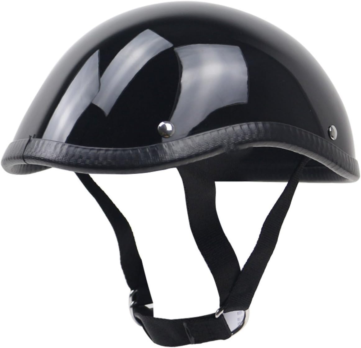 WKAIJCI Helmet Harley Motorcycle Man Half Helmet Vintage Scoop Helmet,Black-XL