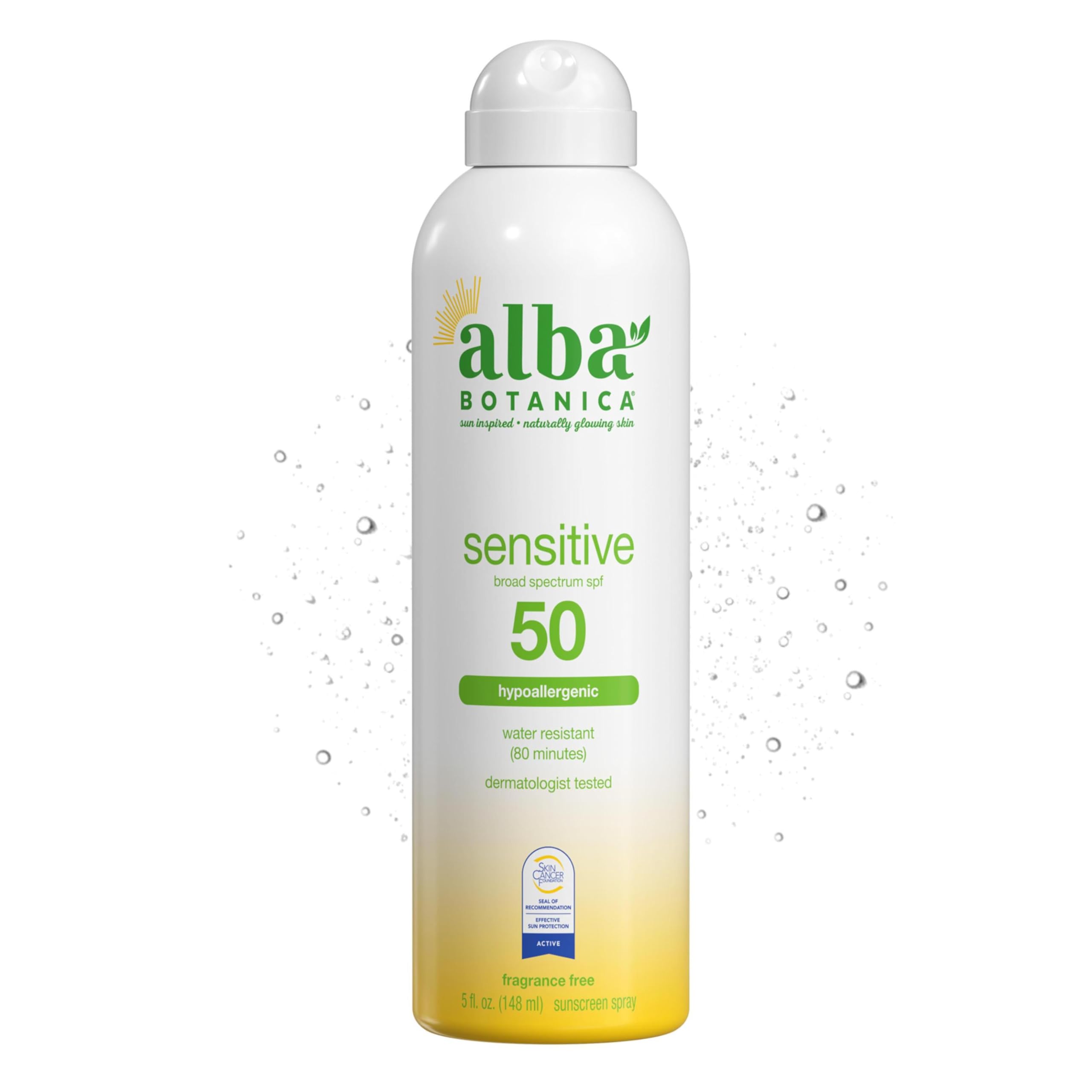 Alba Botanica Very Emolient Continuous Clear Spray Sunscreen SPF 50 - Fragrance Free, 6 ounce (Packaging may vary)
