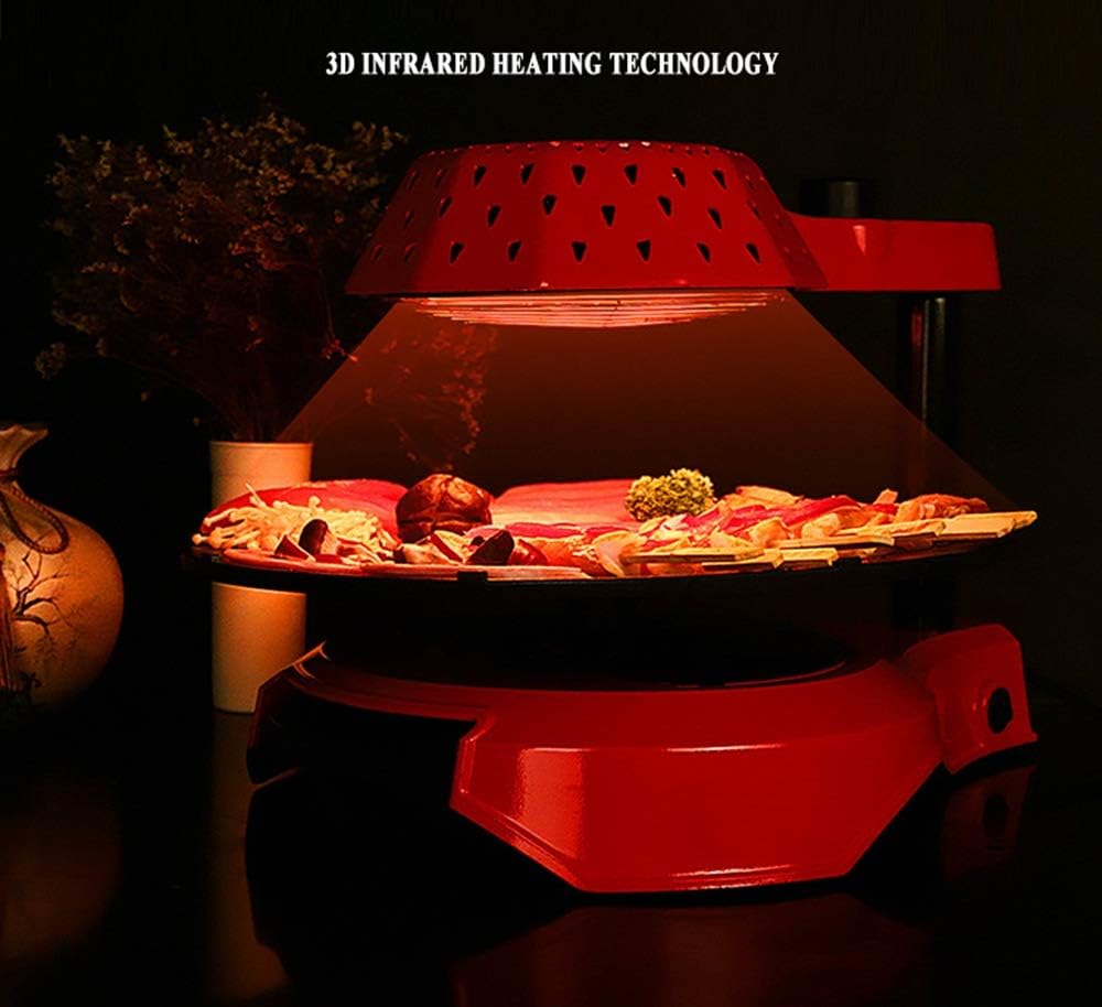 review 3D Infrared Electric Smoke Free Portable Barbecue Grill with Non-Stick Plates,BBQ Table Top Grill with Large Capacity Oil Tank,Black