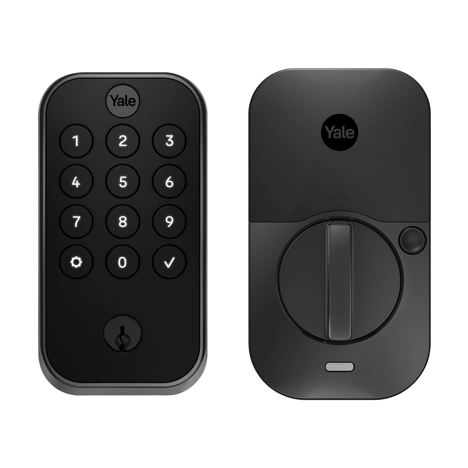 Photo 1 of Yale Assure Lock 2 Deadbolt, Black Suede Keypad Code Door Lock with Z-Wave and Back-Up Key for Front or Back Entry Door, YRD410-ZW2-BSP