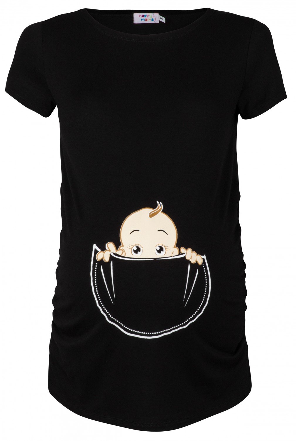 HAPPY MAMAWomen's Maternity Baby in Pocket Print T-Shirt Top Tee Shirt. 501p