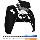 eXtremeRate Black Soft Touch Touchpad Front Top Shell Compatible with ps5 Controller BDM-010 020 030 040 050, DIY Replacement Shell Custom Touch Pad Cover Compatible with ps5 Controller