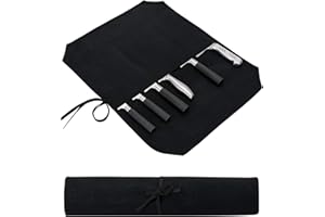 Mebiosi Chef Knife Roll Bag,Heavy Duty Waxed Canvas Knife Roll Bag Storage Knife Cutlery Tool Bag Case with 7 Slots Knife Cul