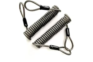 LORADAR 2Pack Retractable Security Cable Luggage Lock - Stainless Steel Cable Wire Double Loop Self-Coiling Safety Wire 6-Foot 5.0mm Diameter