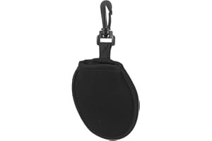 Cabilock Portable Golf Ball Cleaning Pouch Black Outdoor Multi-Function Golf Ball Washer Bag with Protective